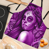 Calavera Fresh Look Design #2 Women's Apron (Purple Night Owl Rose) - FREE SHIPPING Calavera Fresh Look Design #2 Women's Apron (Purple Night Owl Rose) - FREE SHIPPING