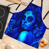 Calavera Fresh Look Design #2 Women's Apron (Blue Elusive Rose) - FREE SHIPPING Calavera Fresh Look Design #2 Women's Apron (Blue Elusive Rose) - FREE SHIPPING
