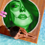 Calavera Fresh Look Design #3 Beach Blanket (Green Emerald) - FREE SHIPPING Calavera Fresh Look Design #3 Beach Blanket (Green Emerald) - FREE SHIPPING