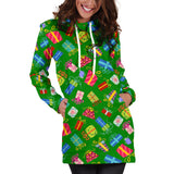 Ugly Christmas Sweater Hoodie Dress - Christmas Presents Design #1 (Green) - For Small To Plus Size Divas - FREE SHIPPING Ugly Christmas Sweater Hoodie Dress - Christmas Presents Design #1 (Green) - For Small To Plus Size Divas - FREE SHIPPING