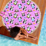Cute Pandas Design #1 Beach Blanket (Pinka) - FREE SHIPPING Cute Pandas Design #1 Beach Blanket (Pinka) - FREE SHIPPING