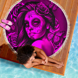 Calavera Fresh Look Design #2 Beach Blanket (Pink Easy On The Eyes Rose) - FREE SHIPPING Calavera Fresh Look Design #2 Beach Blanket (Pink Easy On The Eyes Rose) - FREE SHIPPING
