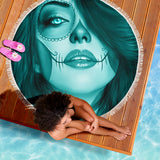 Calavera Fresh Look Design #3 Beach Blanket (Ice Blue Aquamarine) - FREE SHIPPING Calavera Fresh Look Design #3 Beach Blanket (Ice Blue Aquamarine) - FREE SHIPPING