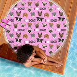 I Love Dogs Beach Blanket (Richmond SPCA Light Pink) - FREE SHIPPING I Love Dogs Beach Blanket (Richmond SPCA Light Pink) - FREE SHIPPING