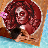 Calavera Fresh Look Design #2 Beach Blanket (Red Freedom Rose) - FREE SHIPPING Calavera Fresh Look Design #2 Beach Blanket (Red Freedom Rose) - FREE SHIPPING