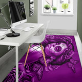 Calavera Fresh Look Design #2 Floor Covering (Horizontal, Purple Night Owl Rose) - FREE SHIPPING