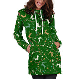 Ugly Christmas Sweater Hoodie Dress - Flying Reindeer Design #1 (Green) - For Small To Plus Size Divas - FREE SHIPPING Ugly Christmas Sweater Hoodie Dress - Flying Reindeer Design #1 (Green) - For Small To Plus Size Divas - FREE SHIPPING