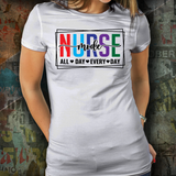 Nurse Mode All Day Every Day Unisex T-Shirt (White, Grey)