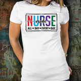 Nurse Mode All Day Every Day Unisex T-Shirt (White, Grey)