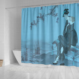 Woman Cooling Herself Japanese Art Shower Curtain - FREE SHIPPING