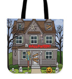 Derelict House Halloween Trick Or Treat Cloth Tote Goody Bag