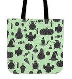 Halloween Icons Halloween Trick Or Treat Cloth Tote Goody Bag (Light Green)