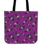Witch Bats Halloween Trick Or Treat Cloth Tote Goody Bag (Purple)