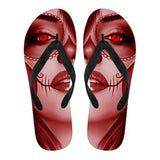 Calavera Fresh Look Design #3 Women's Flip-Flops (Red Garnet)