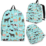 Farm Animals Design #1 Backpack (Light Blue) - FREE SHIPPING