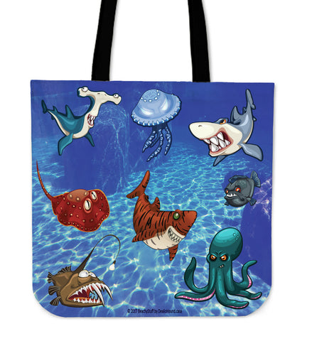 Scary Sea Life Cloth Tote Bag!