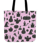 Halloween Icons Halloween Trick Or Treat Cloth Tote Goody Bag (Light Pink)