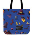 Witch's Stuff Halloween Trick Or Treat Cloth Tote Goody Bag (Blue)