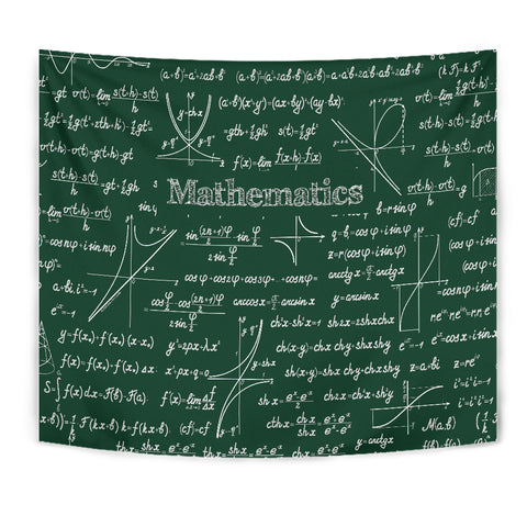 Mathematica Chalkboard Design #1 Tapestry Green - FREE SHIPPING