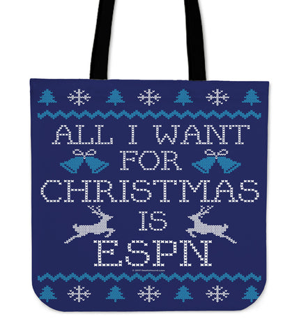 All I Want For Christmas Is ESPN Cloth Tote Bag!