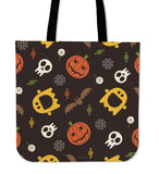 Pumpkins & Monsters (Orange) Halloween Trick Or Treat Cloth Tote Goody Bag