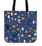 Halloween Pattern (Blue) Halloween Trick Or Treat Cloth Tote Goody Bag