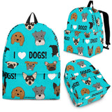 I Love Dogs Backpack (FPD Cyan) - FREE SHIPPING