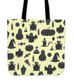 Halloween Icons Halloween Trick Or Treat Cloth Tote Goody Bag (Light Yellow)