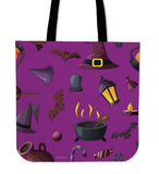 Witch's Stuff Halloween Trick Or Treat Cloth Tote Goody Bag (Purple)