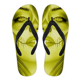 Calavera Fresh Look Design #3 Women's Flip-Flops (Yellow Chrysoberyl)