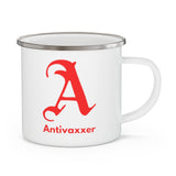 Scarlet Letter Antivaxxer Enamel Camping Mug