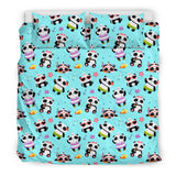 Cute Pandas Design #1 Duvet Cover Set (Blue) - FREE SHIPPING
