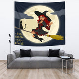 If The Broom Fits, Ride It - Halloween Wall Tapestry - FREE SHIPPING
