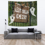 Sleepy Hollow Cemetery - Halloween Wall Tapestry - FREE SHIPPING