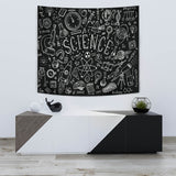 Science Chalkboard Design #1 Tapestry Black - FREE SHIPPING