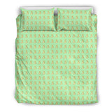 Yellow Rabbits Design #1 Duvet Cover Set (Light Green, Black Underside) - FREE SHIPPING