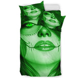 Calavera Fresh Look Design #3 Duvet Cover Set (Green Emerald) - FREE SHIPPING