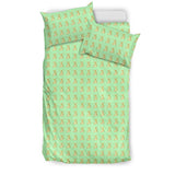 Yellow Rabbits Design #1 Duvet Cover Set (Light Green, Black Underside) - FREE SHIPPING