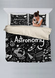 Astronomy Chalkboard Duvet Cover Set (Black) - FREE SHIPPING