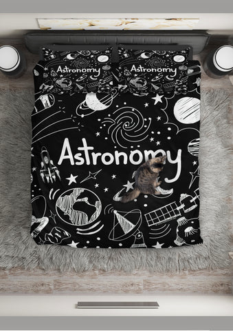 Astronomy Chalkboard Duvet Cover Set (Black) - FREE SHIPPING