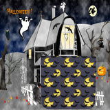 Bats & Moons (Grey) Halloween Trick Or Treat Cloth Tote Goody Bag