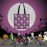 Bats & Moons (Purple) Halloween Trick Or Treat Cloth Tote Goody Bag