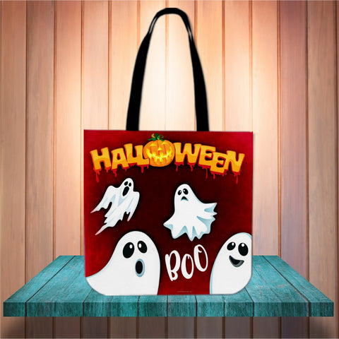 Boo Halloween Trick Or Treat Cloth Tote Goody Bag