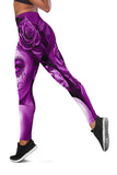 Calavera Fresh Look Design #2 Leggings (Purple Night Owl Rose) - FREE SHIPPING