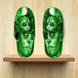 Calavera Fresh Look Design #2 Slippers (Green Lime Rose) - FREE SHIPPING