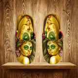 Calavera Fresh Look Design #2 Slippers (Yellow Smiley Face Rose) - FREE SHIPPING