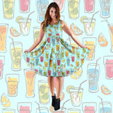 Cocktail Drinks Party Midi Dress (Blue) - FREE SHIPPING