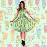 Cocktail Drinks Party Midi Dress (Green) - FREE SHIPPING