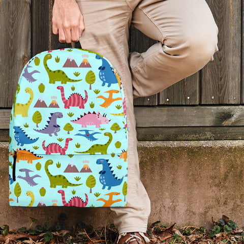 Dinosaurs Design #1 Backpack (Light Blue) - FREE SHIPPING