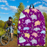 Wildlife Collection - Elephants (Dark Purple) Backpack - FREE SHIPPING